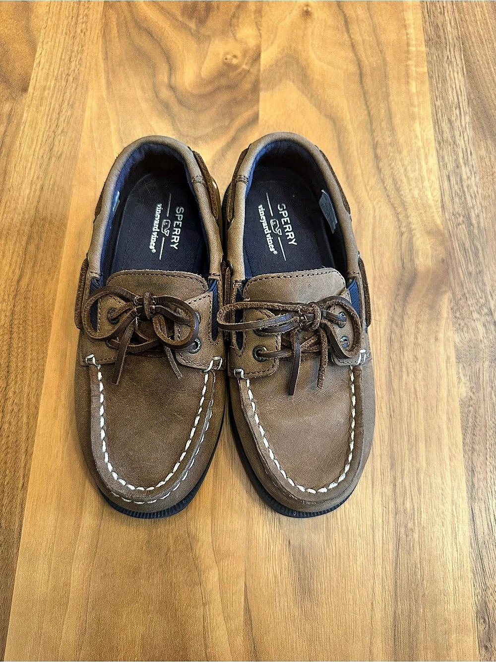Sperry Toddler Boys Vineyard Vines  Authentic Original Boat Shoes Brown US Size